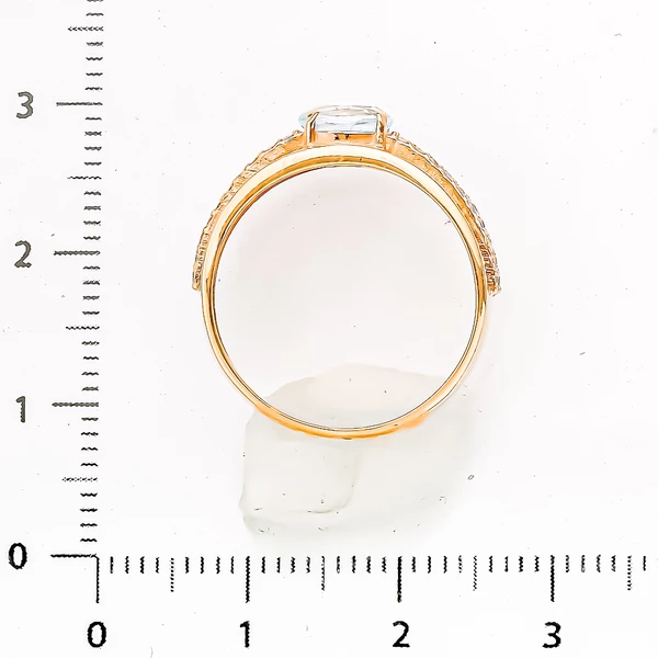 Кольцо с топазом из красного золота 585 пробы