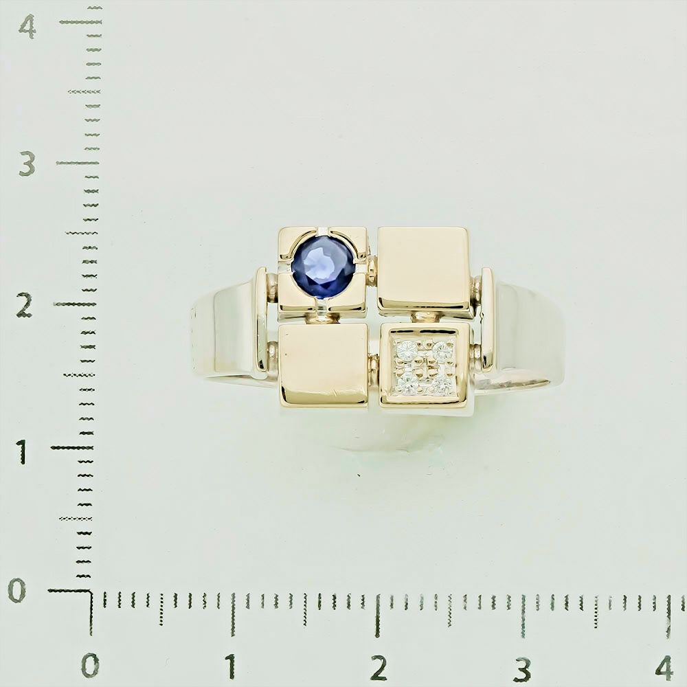 Кольцо с сапфиром из белого золота 750 пробы