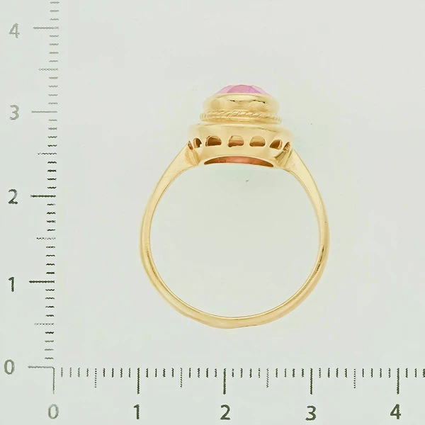 Кольцо с фианитом из желтого золота 750 пробы 3