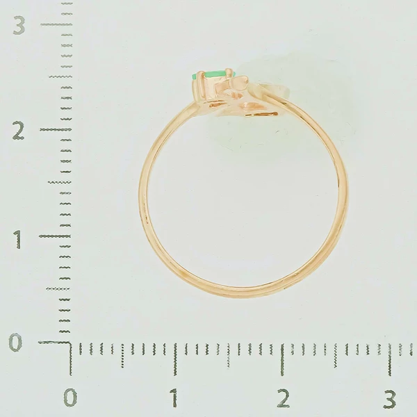Кольцо с изумрудом из красного золота 585 пробы