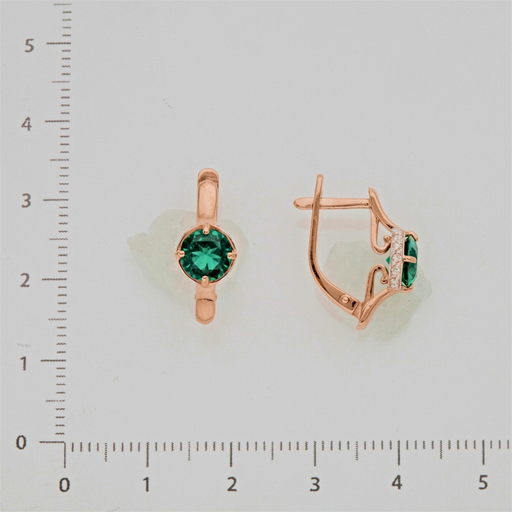 Серьги с бриллиантом из красного золота 585 пробы