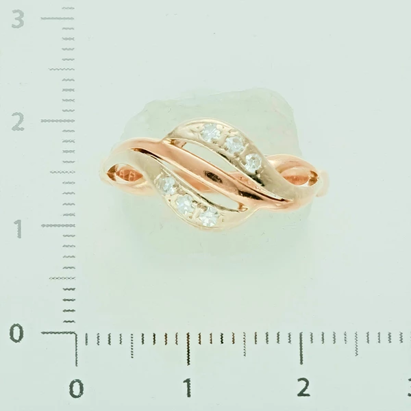 Кольцо с бриллиантом из красного золота 583 пробы 2