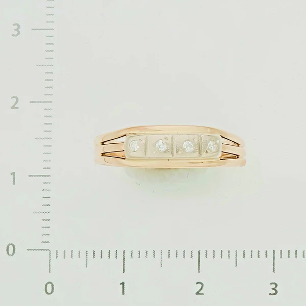 Кольцо с бриллиантом из красного золота 583 пробы 2