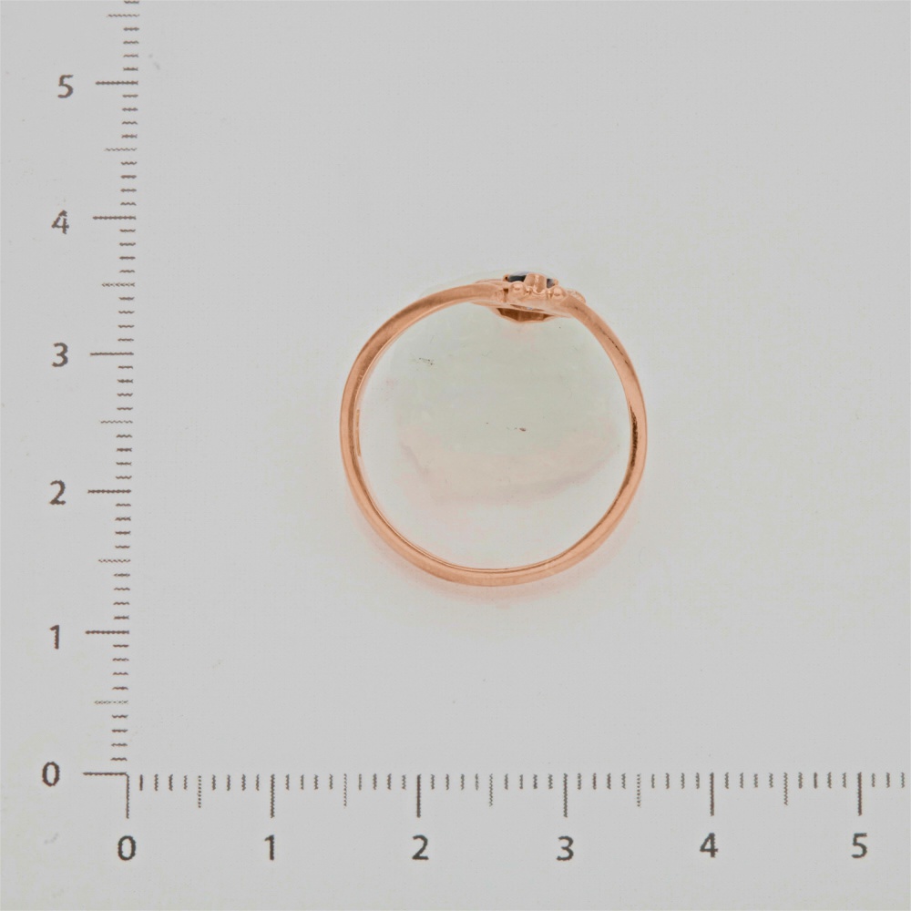 Кольцо с сапфиром из красного золота 583 пробы