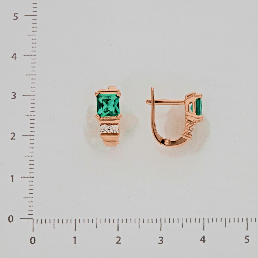 Серьги с бриллиантом из красного золота 585 пробы
