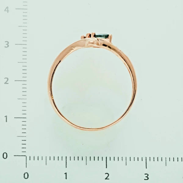 Кольцо с сапфиром из красного золота 500 пробы