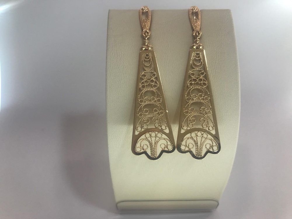 Серьги из красного золота 585 пробы