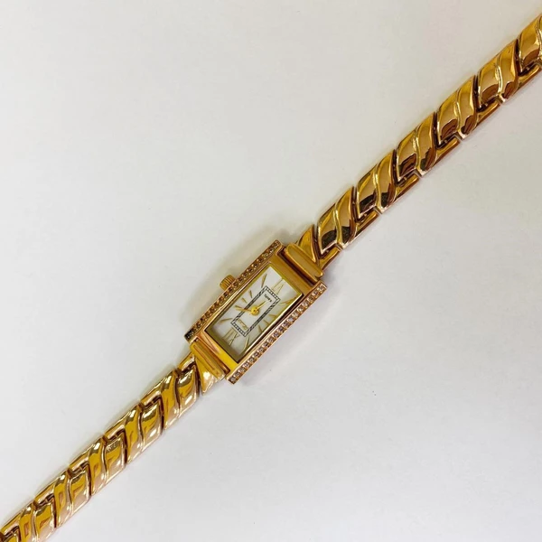 Часы с браслетом с фианитом из красного золота 585 пробы