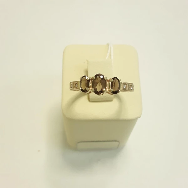 Кольцо с раух-топазом из белого золота 585 пробы 1
