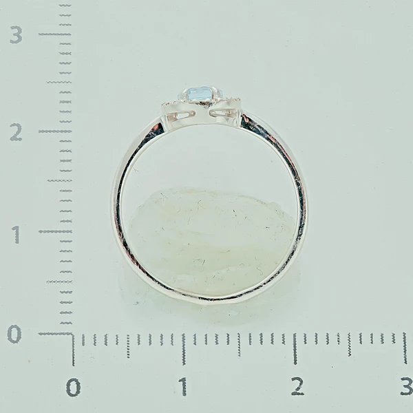 Кольцо с топазом из белого золота 585 пробы 3