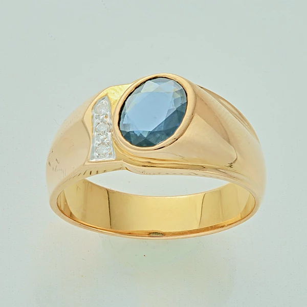 Кольцо с бриллиантом из желтого золота 750 пробы 1
