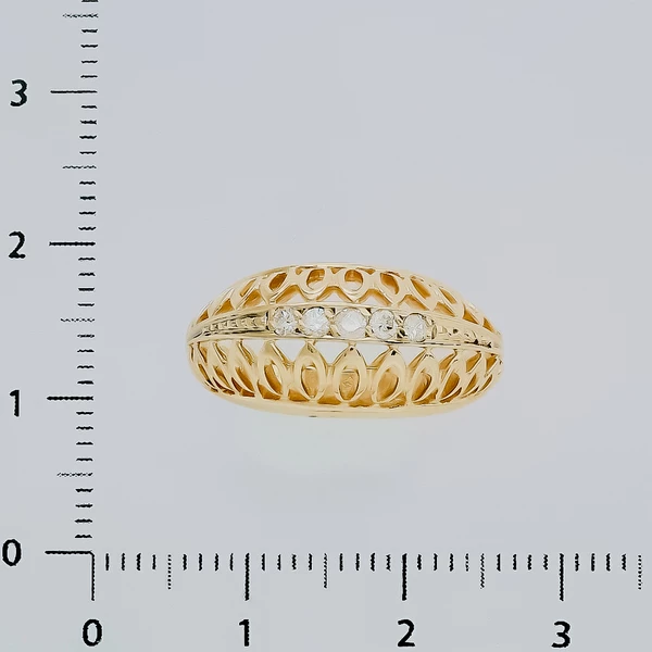 Кольцо с фианитом из желтого золота 750 пробы 2