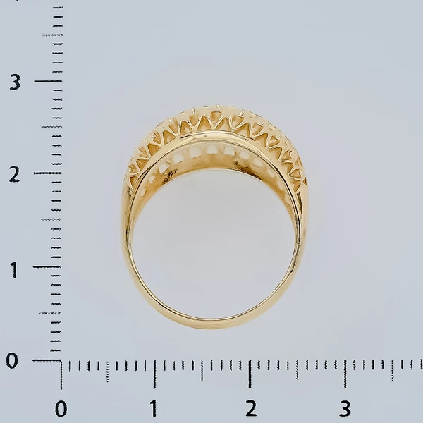 Кольцо с фианитом из желтого золота 750 пробы