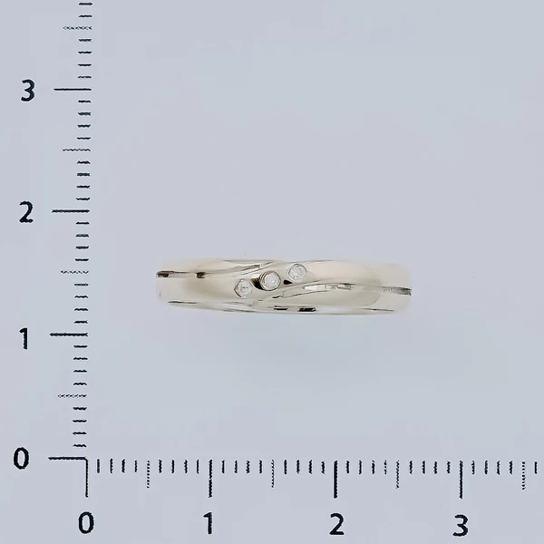 Кольцо обручальное с бриллиантом из белого золота 585 пробы 2