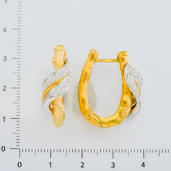 Серьги конго с бриллиантом из красного золота 750 пробы
