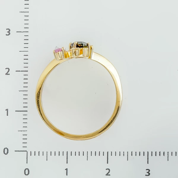 Кольцо с раух-топазом из желтого золота 585 пробы 3