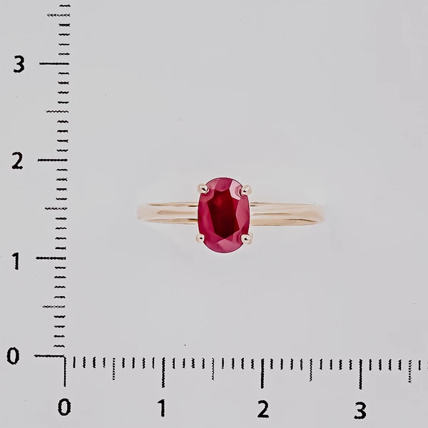 Кольцо с рубином из белого золота 375 пробы