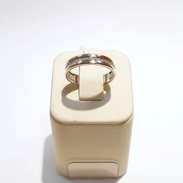 Кольцо обручальное с бриллиантом из белого золота 585 пробы