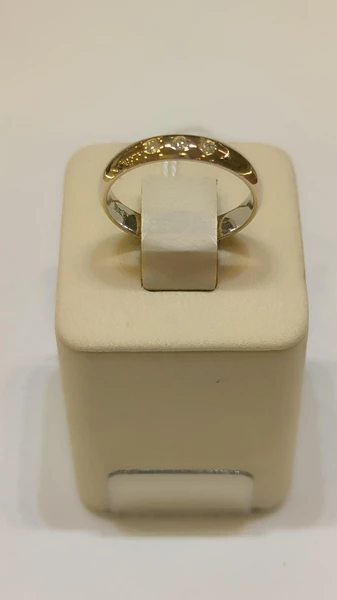 Кольцо обручальное с бриллиантом из белого золота 750 пробы