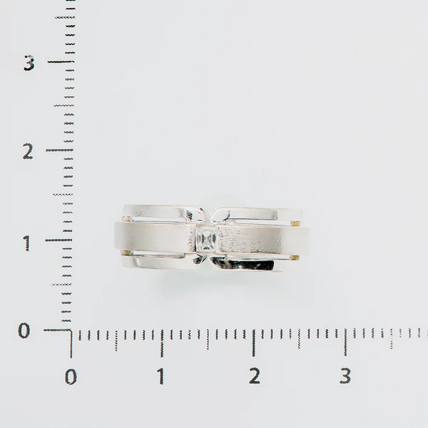 Кольцо обручальное с бриллиантом из белого золота 750 пробы
