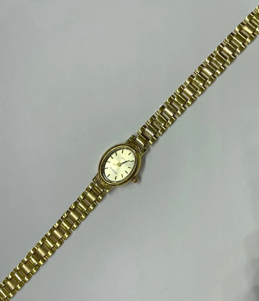 Часы с браслетом с фианитом из желтого золота 750 пробы