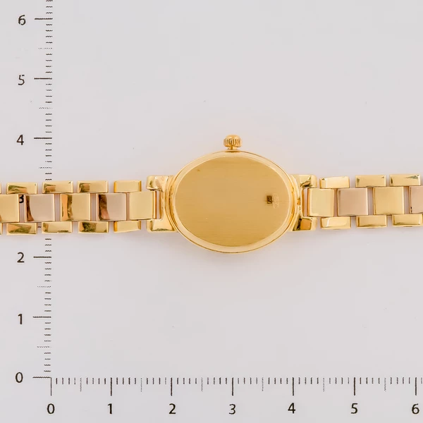 Часы с браслетом с фианитом из желтого золота 750 пробы