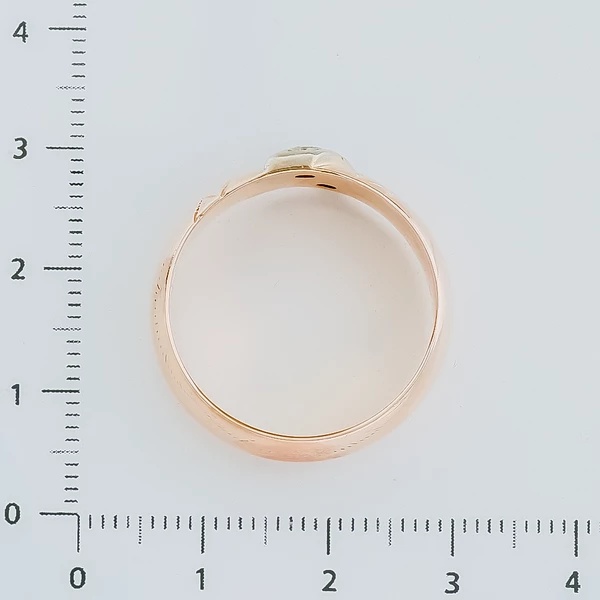 Кольцо обручальное с бриллиантом из красного золота 583 пробы