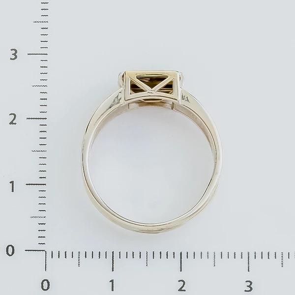 Кольцо с раух-топазом из белого золота 585 пробы 3