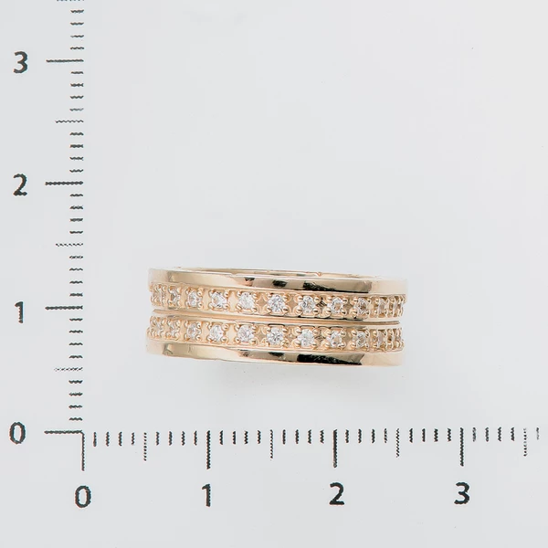 Кольцо с фианитом из белого золота 750 пробы