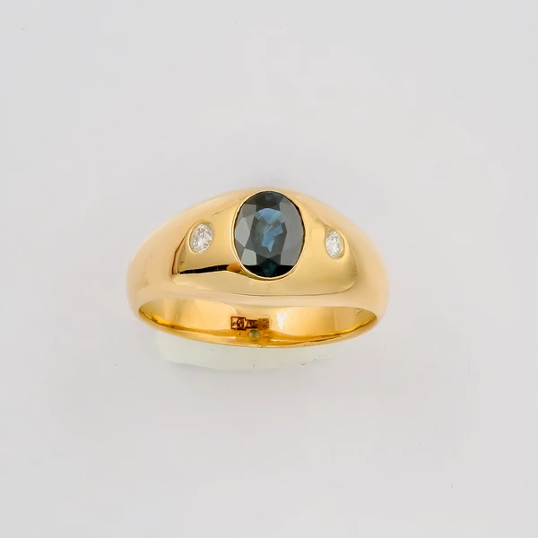 Кольцо с сапфиром из желтого золота 750 пробы 1