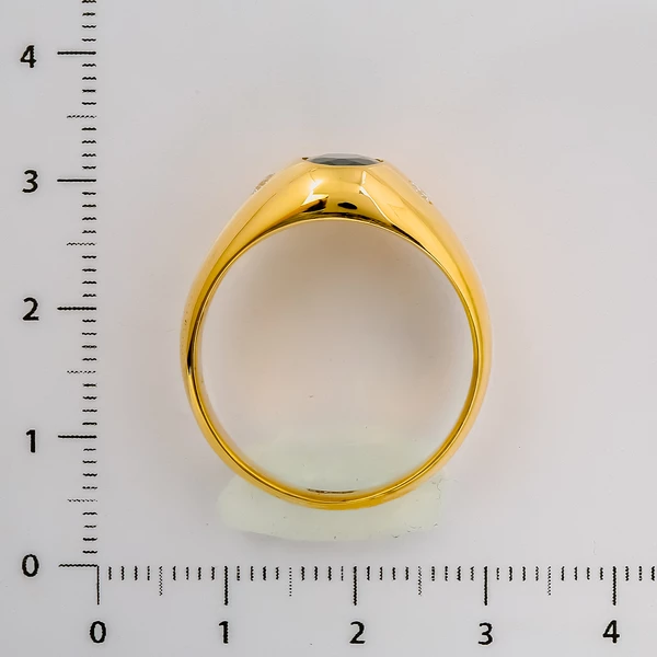Кольцо с сапфиром из желтого золота 750 пробы 3