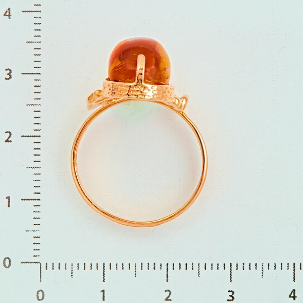 Кольцо с янтарем из красного золота 583 пробы 3