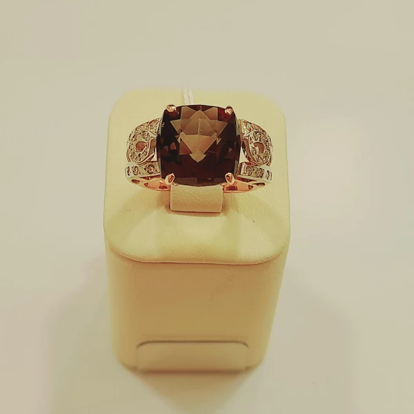 Кольцо с раух-топазом из красного золота 585 пробы 1
