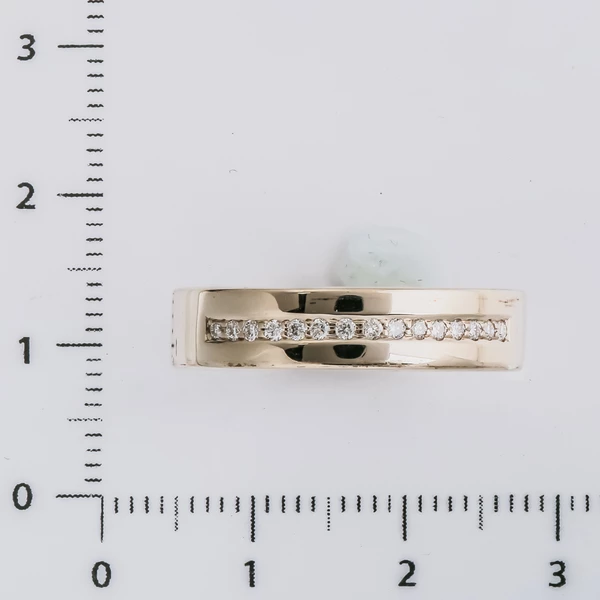 Кольцо обручальное с бриллиантом из белого золота 585 пробы 2