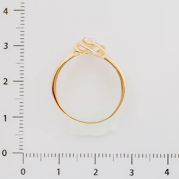 Кольцо с фианитом из желтого золота 585 пробы