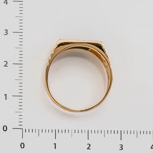Кольцо с фианитом из красного золота 375 пробы
